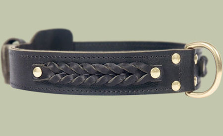 Center D-Ring Leather Collar for Doberman