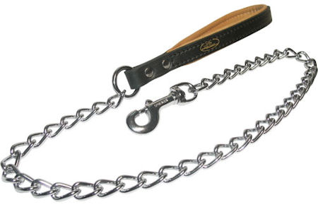 Exclusive Chain Leash with Leather Handle 42 inch 105 cm Doberman Breed Dog harness Muzzle Collar Leash 2024 BUY NOW