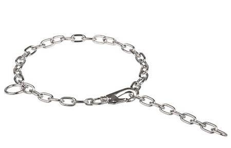 Doberman Chrome Plated Fur Saver Collars 1/9 inch (3 mm) Medium Link