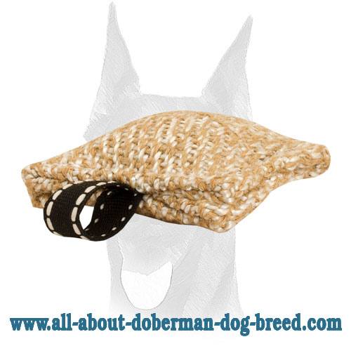 Jute Doberman Puppy Bite Tug with Small Handle