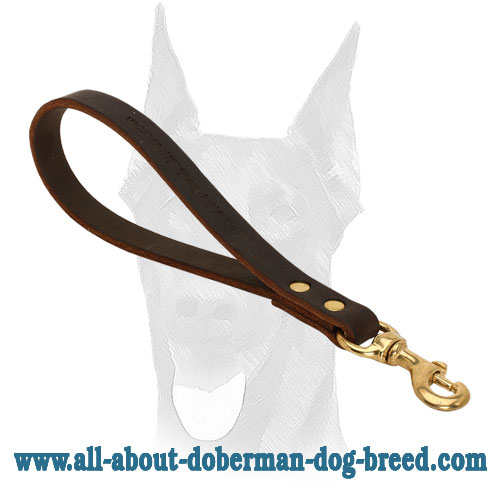 Leather 12" Traffic Lead for Training Your Doberman