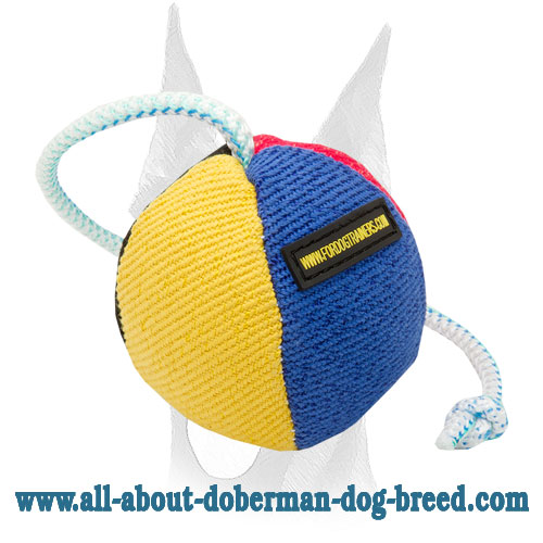 Doberman dog bite toy made of French Linen - 11 cm