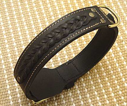 Fashion Flat Leather Dog Collar for Doberman