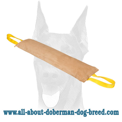 Leather Huge Doberman Bite Tug with two Handles