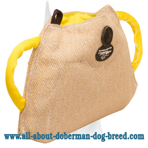 Young Doberman or puppy bite builder made of jute - Click Image to Close
