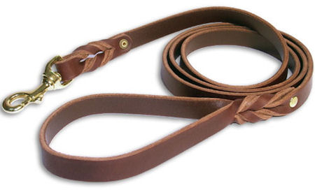 Braided Latigo Leather Lead for Doberman
