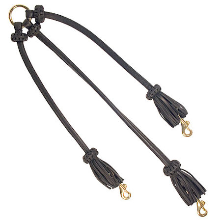 Triple Dog Leash-Leather Triple Lead for Doberman