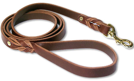 Twisted latigo dog lead-Doberman Leather LEASH