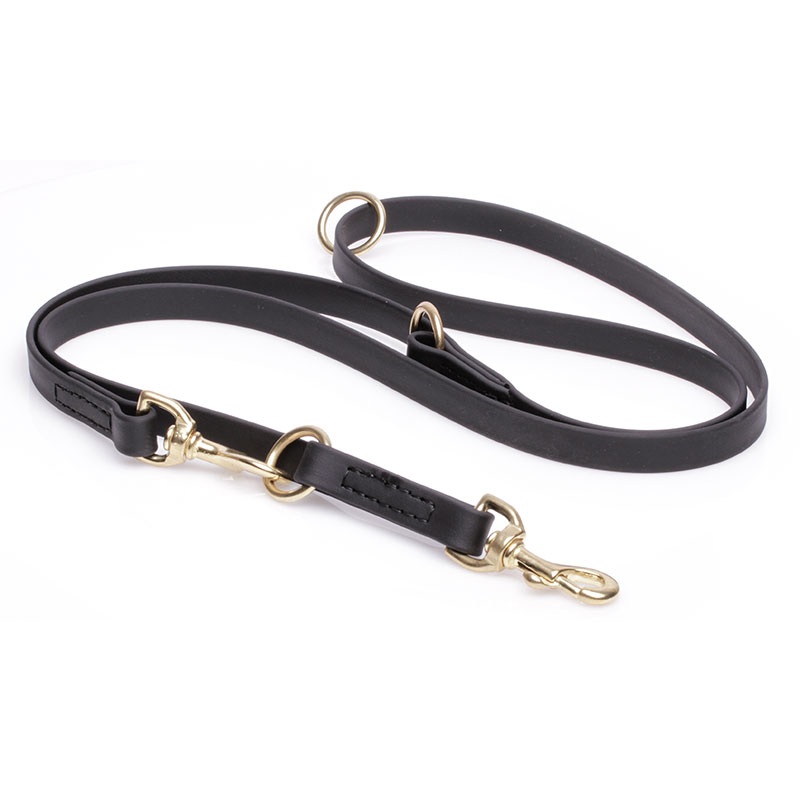 Multipurpose Black Biothane Doberman Leash for over 7 Different Activities