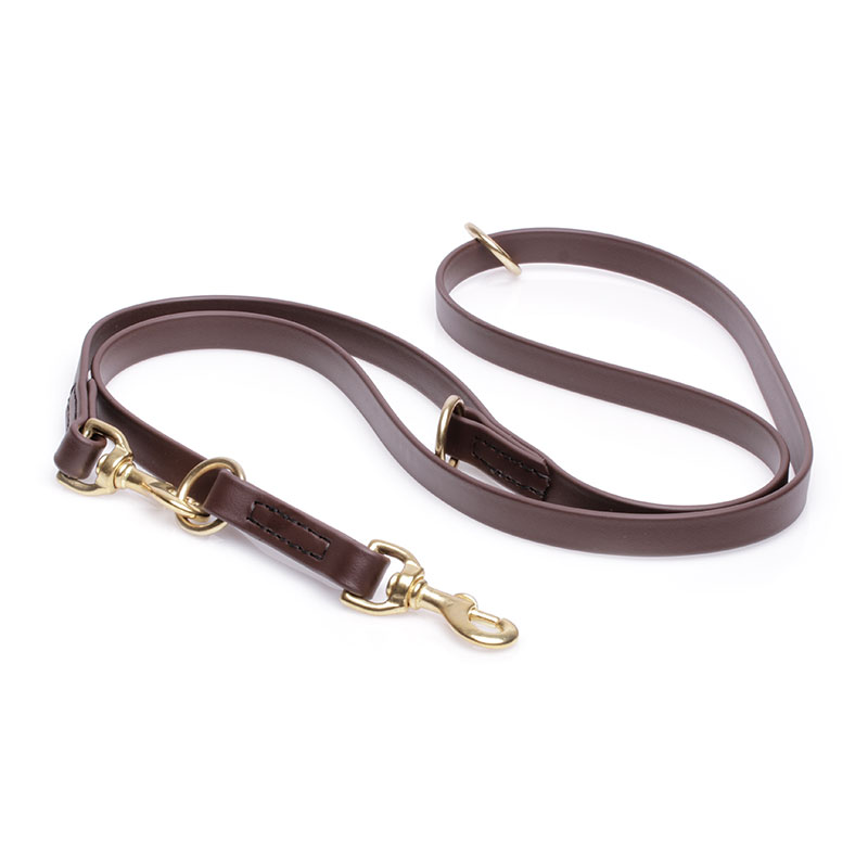 Multipurpose Brown Biothane Doberman Leash for over 7 Different Activities