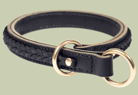 Braided Leather Choke Collar for Doberman