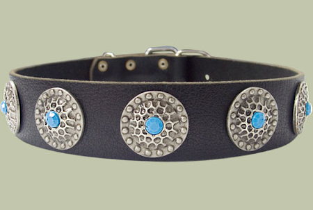Leather Designer dog collar for DOBERMAN