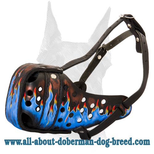 Extreme comfort leather Doberman muzzle