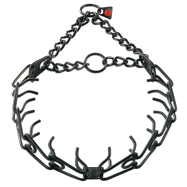 Black Prong Dog Collar of Stainless Steel