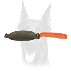 Reliable handle for leather Doberman bite tug