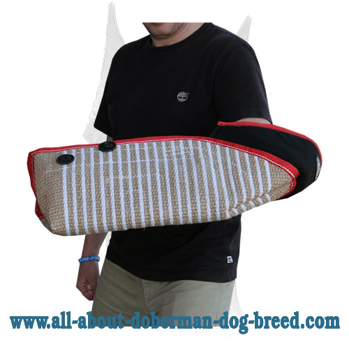 Durable jute bite sleeve for Doberman training