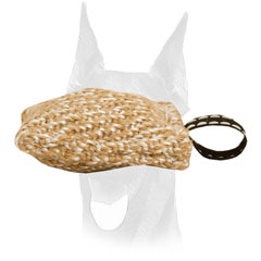 Jute bite pocket toy for Doberman puppy