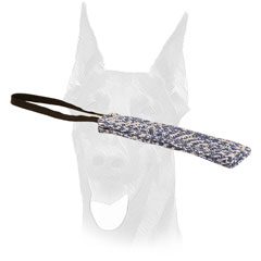 French Linen bite tug for easy Doberman puppy training