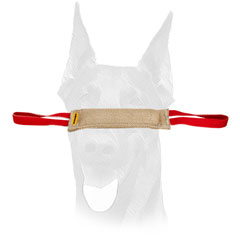 Durably stitched jute bite tug for Doberman