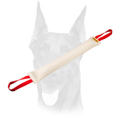 Huge Doberman bite tug with two handles