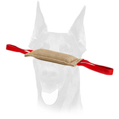 Doberman jute bite tug with two comfy handles