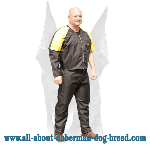 Water-resistant nylon protection jacket for Doberman training